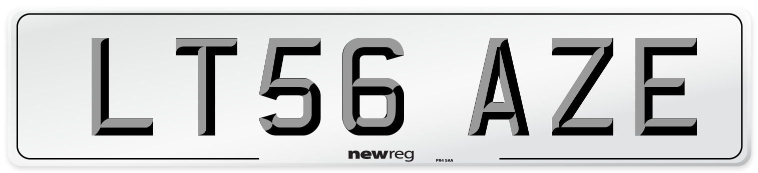 LT56 AZE Number Plate from New Reg
